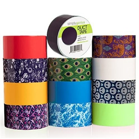 Simply Genius 12 Pack Patterned And Colored Duct Tape Variety Pack Craft Supplies 10 Yards 120 Yards Total Solid Colors Target