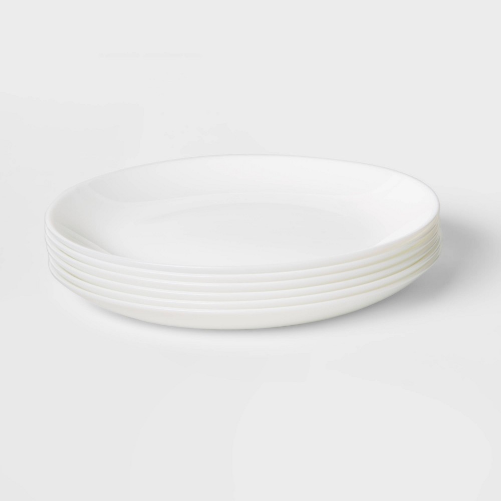 (( case of 4 set of 6 plates)) Glass Salad Plates 7.4" White Set of 6 - Made By Design™