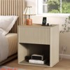 Bedrooms FlutedNight Stand w/ Charging Station & Lights,Modern Nightstand Set 2,Mid Century Night Stand w/ Drawers - 3 of 4
