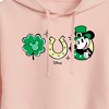 Women's - Disney - Mickey St Patricks Icons Cropped Graphic Hoodie - 2 of 3
