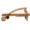 Kumasinova Acacia Wood Outdoor Chaise Lounge with A Side Table,Reclining Long Chair Pool Chaise with Built-In Side Table,Outdoor Furniture - 2 of 4