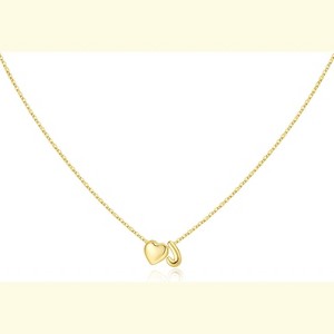Heart Initial Necklace 14K Gold Plated Christmas Stocking Stuffer for Teens J - 1 of 4