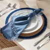 Plum & Post Jute Coil Round Placemats, Set of 8 - Natural/Navy Blue - 2 of 4