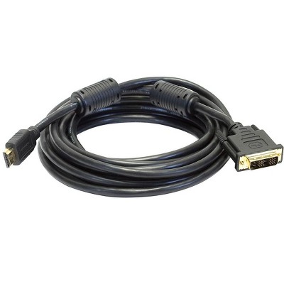 Monoprice Video Cable - 15 Feet - Black | 28AWG Standard HDMI to DVI Adapter Cable with Ferrite Cores