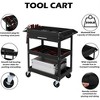 Karl Home 330 LBS 3-Tier Rolling Tool Cart With Drawer in Black - 3 of 4