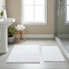 Knightsbridge Stylish And Comfortable Traditional Orbit Design 2 PC Cotton Bath Rug Set 20"x30" & 24"x40" Stone - 2 of 4