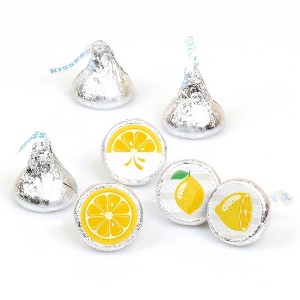 Big Dot of Happiness So Fresh - Lemon - Citrus Lemonade Party Round Candy Sticker Favors - Labels Fits Chocolate Candy (1 sheet of 108) - 1 of 4