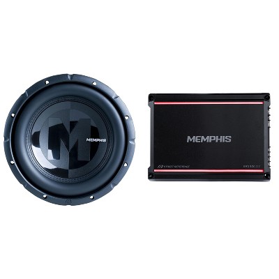 Memphis Audio 15-PRX102W 10" Power Reference Single 2-Ohm Subwoofer and SRX300.1V Mono 2-Ohm 300 Watt