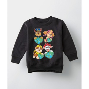 Boys' - Paw Patrol - Heart Earth Graphic Long Sleeve Fleece Sweatshirt - 1 of 4