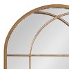 Kate and Laurel Dolbrook Arch Metal Windowpane Mirror, 19x40, Gold - 3 of 4