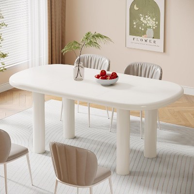 Tribesigns Wood Oval Dining Table for 6 People