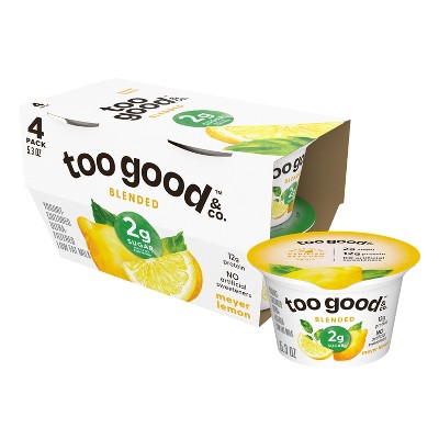 Too Good & Co. Good Save Low Fat Lower Sugar Meyer Lemon Greek Yogurt - 4ct/5.3oz Cups