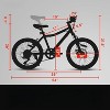 DSVIMOY Bicycles, 20 Inch Mountain Bike for Kids, 21-Speed Mountain Bike with Rear V-Brake, White, 54"*23"*31.5" - 2 of 4