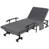 HOMCOM Rollaway Bed, Folding Bed with 3.25" Mattress, Portable Foldable Guest Bed with Adjustable Backrest, and Metal Frame on Wheels, Dark Gray - 4 of 4