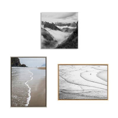 Driftless Moon Midnight Blue Canvas Print with Black Frame