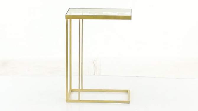 25&#34; Contemporary Metal and Glass Accent Table Gold - Olivia &#38; May, 2 of 8, play video