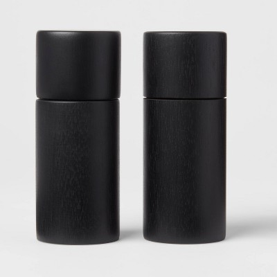 Wooden Salt And Pepper Grinder Set Black Beechwood - Temu