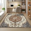 Vintage Medallion Area Rug Machine Washable Rugs - 4 of 4