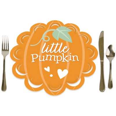 Big Dot of Happiness Little Pumpkin - Fall Birthday Party or Baby Shower Round Table Decorations - Paper Chargers - Place Setting For 12