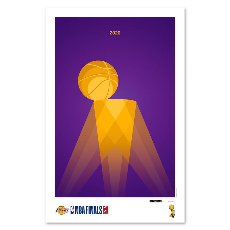NBA Los Angeles Lakers Minimalist 2020 NBA Champion Trophy Art Unframed Wall Poster, 1 of 2