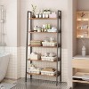 5 Tier Farmhouse Wood Bookcase with Adjustable Feet, Mid-Century Metal Frame Open Shelf Storage Rack for Home Office, Bedroom, Living Room - 2 of 4