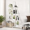 4 Tier Ladder Bookshelf, A-Frame Sailboat Style Bookcase with Open Shelves, Freestanding Display Book Shelf for Living Room, Bedroom, Home Office - 3 of 4