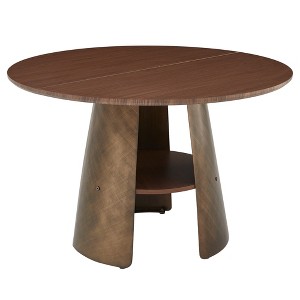 47.25 Inch Round Dining Table, Retro Style, Brushed Texture, Suitable ...