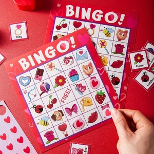 Joyfy 28 Players Valentine's Day Bingo Game Set with Cards | Perfect for Kids Classroom Parties & Family Fun Activities - 1 of 4