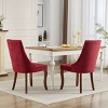 Set of 2 High Back Dining Chairs,Comfy Upholstered Seating with Triple Support System,Curved Solid Wood Legs,Beige Fabric Accent Chairs-The Pop Home - 3 of 4