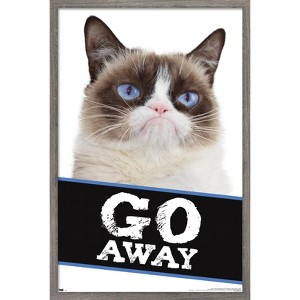 Trends International Grumpy Cat - Go Away Framed Wall Poster Prints - 1 of 4