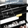 Narrow Shoe Cabinet Storage for Entryway, Modern Fluted Shoe Rack with 2 Flip Drawers and Open Shelf, Slim Shoe Organizer for Hallway - 4 of 4