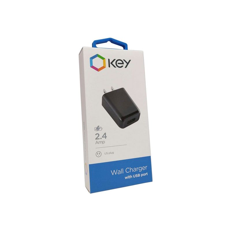 KEY 2.4A Wall Charger for Phones and Tablets (AC ONLY) Universal Home Charger, 1 of 3