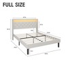 Velvet Upholstered Bed Frame with Lights, Charging Station and Storage - 2 of 4