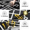 Outdoor Modern Stripe Picnic Mat Reversible Lightweight Portable Woven Plastic Straw Rug Area Rugs for Camping Garden Backyard - 3 of 4