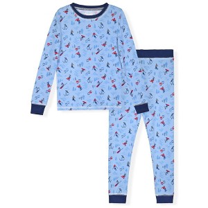 Sleep On It Boys 2-Piece Super Soft Jersey Long Sleeve Snug-Fit Pajama Set - Toddler Pajamas to Boys Pajama Sets - 1 of 4