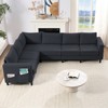 Mjkone 108"Linen Oversized Modular Sectional Sofa,L-Shaped Sectional Sofas with Side Pocket,Large 6 Seater Corner Sofa - 3 of 4