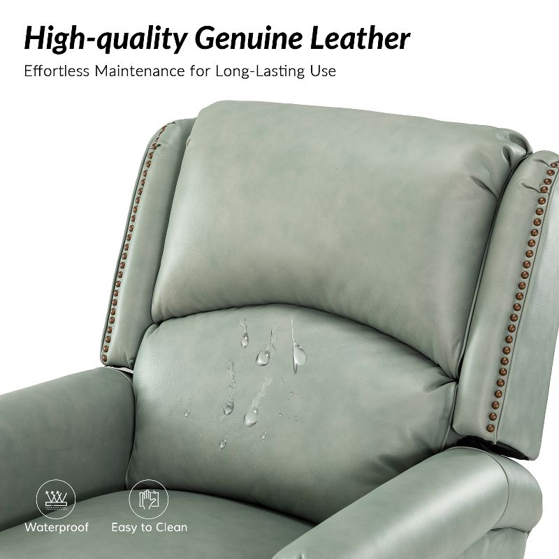 Sergio 32.67'' Wide Genuine Leather Manual Rocker Recliner | ARTFUL LIVING DESIGN, 5 of 12
