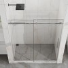Frameless 60"x72" Silent Sliding Shower Door, 1/4"(6mm) Clear Tempered Glass with Easy-Clean Coating, Heavy-Duty 304 Stainless Steel, Chrome - 2 of 4