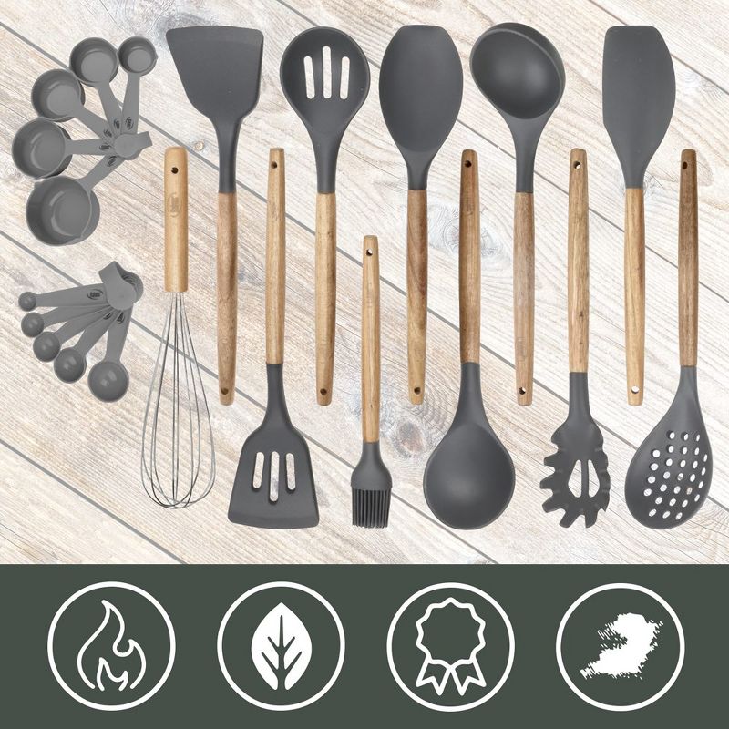 Kaluns Kitchen Utensils Set, 21 Piece Wood and Silicone, Cooking Utensils, Dishwasher Safe and Heat Resistant Kitchen Tools, 5 of 6