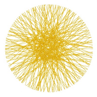 Yellow Straw Design Round Paper Placemats, Set of 4