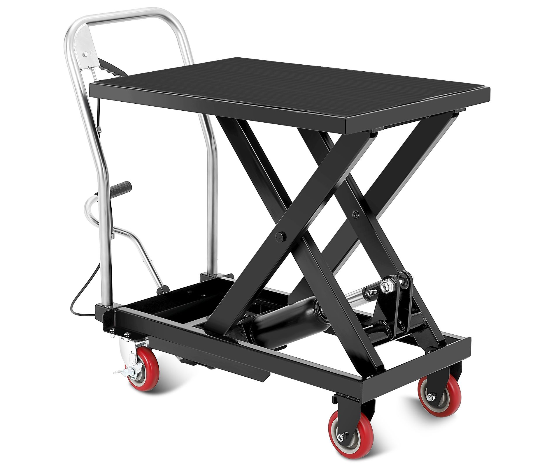 Lift Table with Lifting Height, Hydraulic Lift Table Cart with  Locking Wheels, Hydraulic Scissor Cart for Material Handling and Transportation