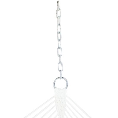 Misty Beach Blue Quilted Fabric Hammock with Steel Stand