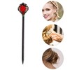 Unique Bargains Hair Chopstick Black Red 1 Pc - 3 of 4