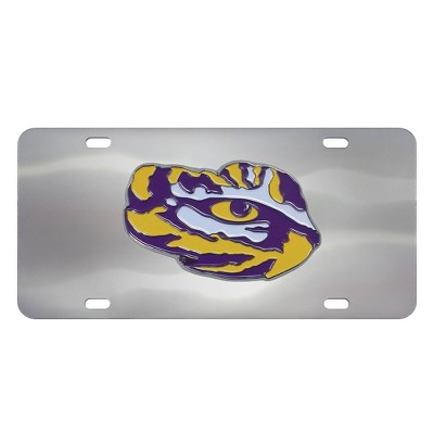 NCAA LSU Tigers Stainless Steel Metal License Plate