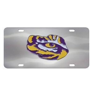 NCAA LSU Tigers Stainless Steel Metal License Plate - 1 of 4