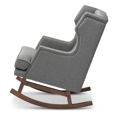 Iona Mid-Century Wingback 37" Rocking Chair with Button-Tufted Accents