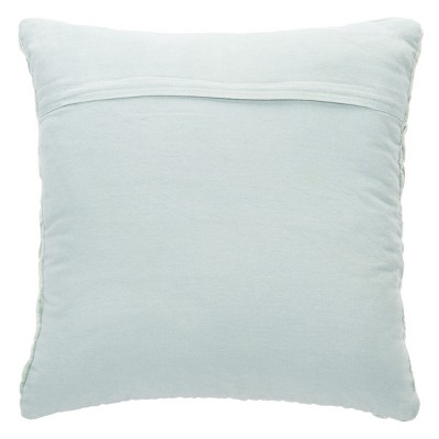 Lensa Braided Mint Green Cotton Square Decorative Pillow, 19" x 19"