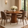Royal Hampton Dining Table | 42" Round Top | Handmade Ambre Brown Mango Wood | Octagonal Pedestal Base - 3 of 4