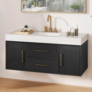 48 Inch Floating Bathroom Vanity With 2 Drawers Wall Mounted Storage Cabinet - 1 of 4