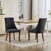 Set of 2 High Back Dining Chairs,Comfy Upholstered Seating with Triple Support System,Curved Solid Wood Legs,Beige Fabric Accent Chairs-The Pop Home - 2 of 4
